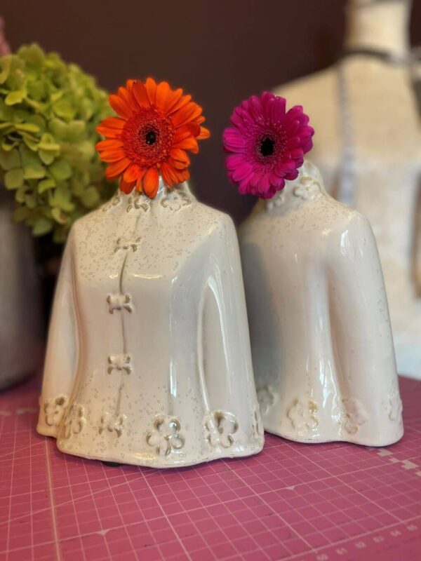 Vintage Half Bust Ceramic Vase Timeless Treasures From Irish Handmade 2