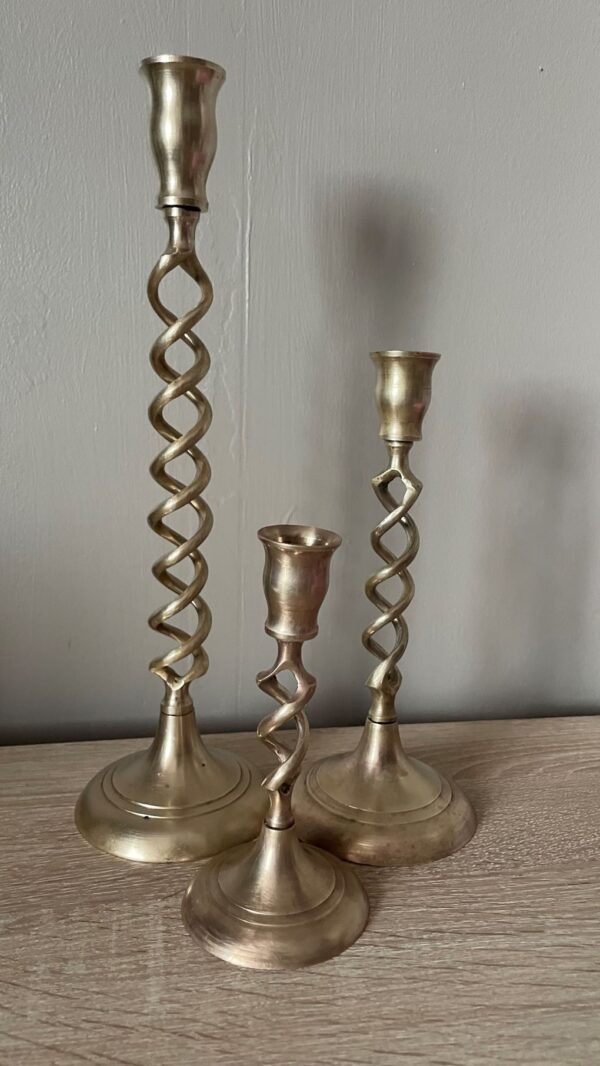 Vintage Twisted Barley Candle Sticks 2